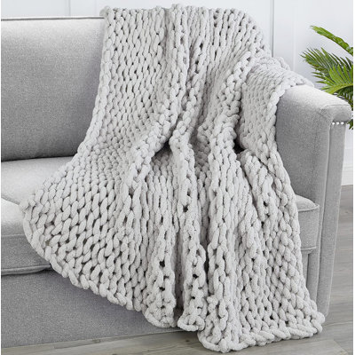 50"x60" - Soft Plush Thick Chunky Knit Throw Crochet Blanket