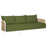 Havana 86" Wide Outdoor Wicker Patio Sofa with Cushions