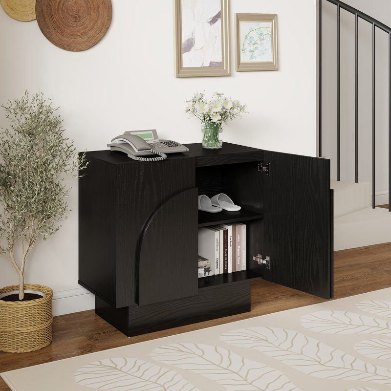 Armoire rectangulaire avec rangement, armoire moderne pour couloir / étage / salon, Noir