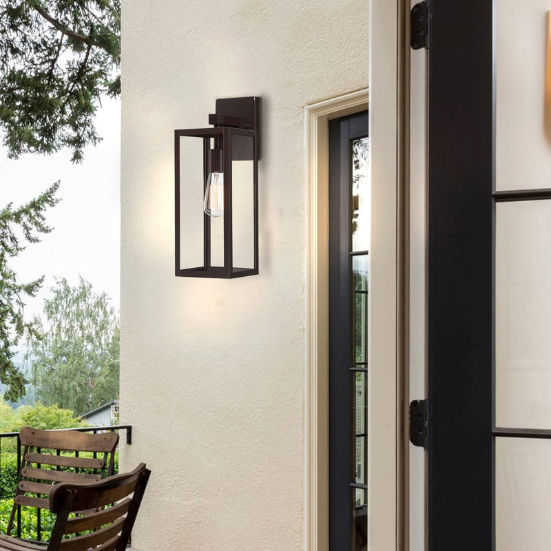 Applique murale d'extérieur 1 lumière, H 18 po x l 6 po x P 6 po, Bronze