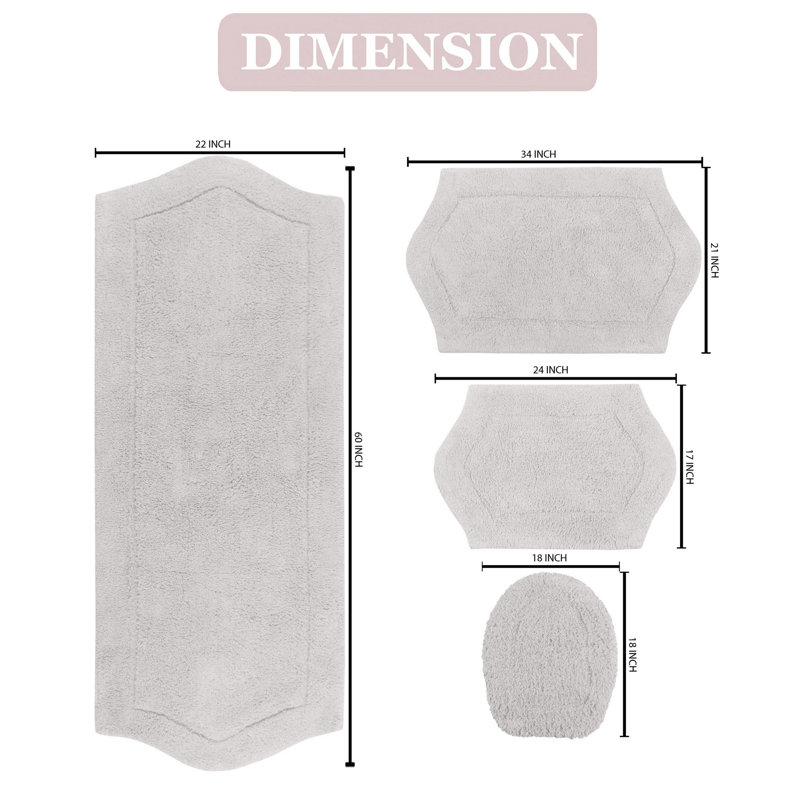 Tapis pour salle de bain Delean, Gris clair