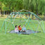 Centre de jeu d'escalade à dôme géométrique de 12 pi, tour d'escalade pour enfants avec hamac, support en acier résistant à la rouille et aux rayons UV de 1000 lb