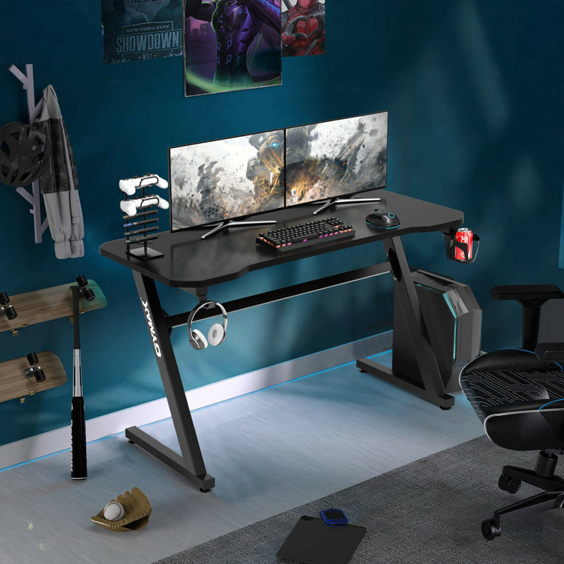 Metal Base Computer Desk, Black