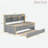 Wooden Daybed With Built-in Bookshelves, 3 Storage Drawers And Trundle-177646077