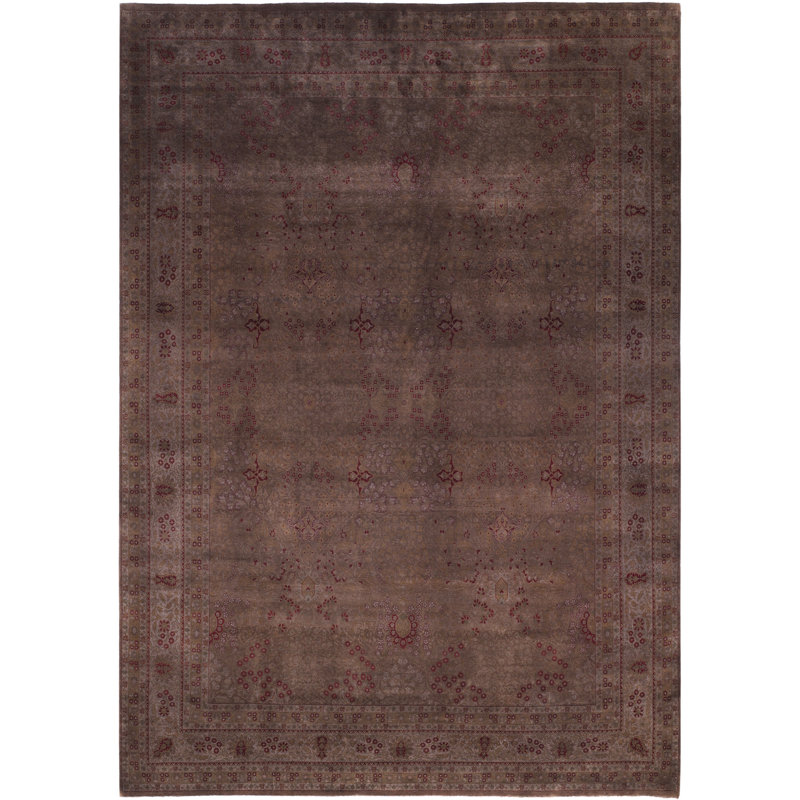 Overdyed Hand-Knotted Wool Modern-Contemporary Brown Area Rug 9' 2" x 12' 1"