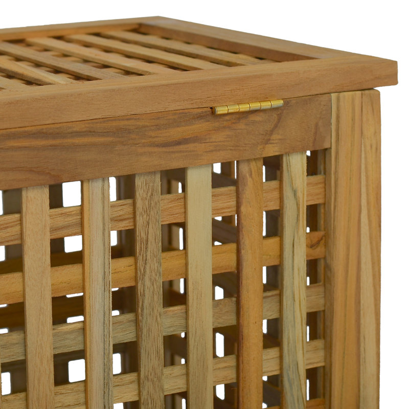 Wood Laundry Hamper, 60cm H x 50cm W x 35cm D