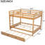 Grand lit superposé en bois avec lit gigogne, structure en pin fiable, peu encombrant pour les chambres partagées, outils faciles à assembler pour petites pièces, à assembler-979752435