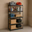 Étagère de rangement en acier thermolaqué noir mat à 5 niveaux avec tablettes HDF Ar Shelving-1390618737