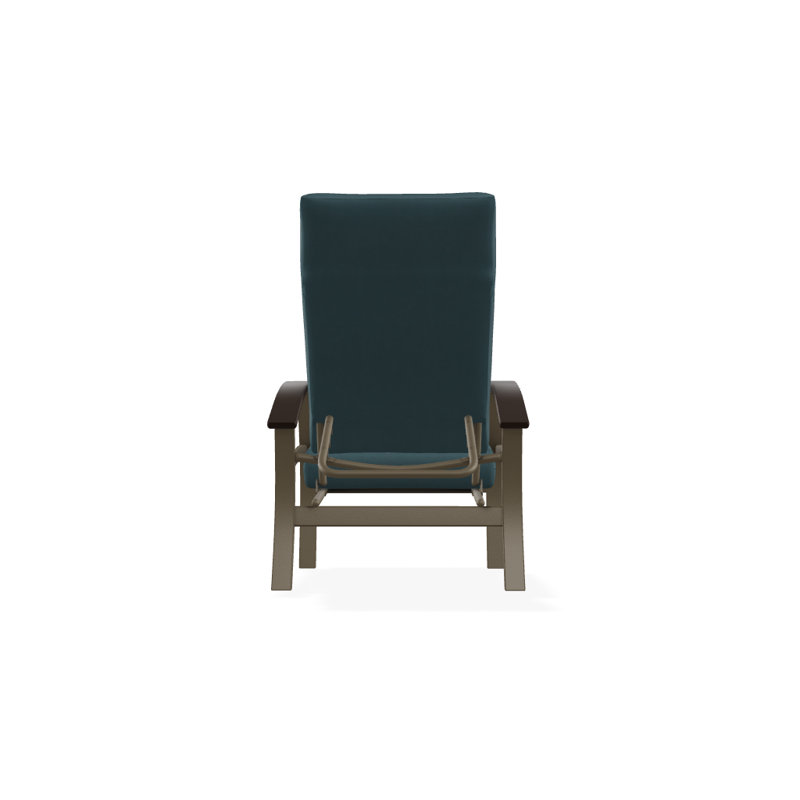 Chaise de patio inclinable avec coussins Askar, Bleu minéral, Kona P10, Bois de plage texturé
