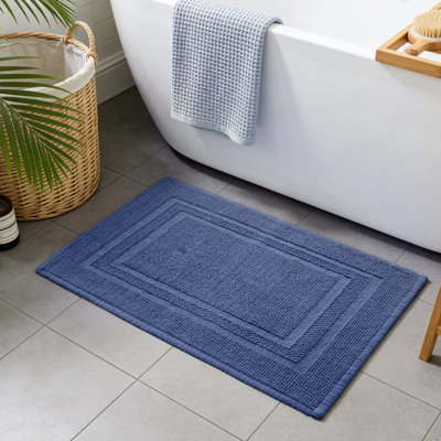 100% Cotton Soft Absorbent Non-Slip Bath Mat, Machine Washable