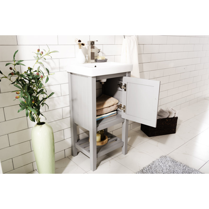 Ensemble de meuble-lavabo simple 17 po Grosso, Gris