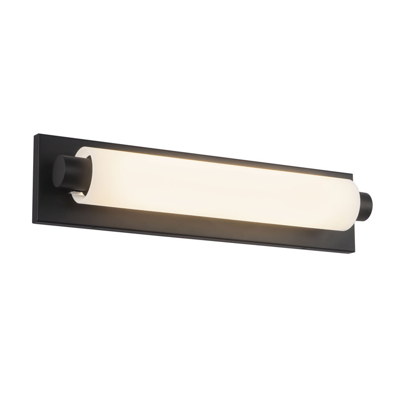 Charleston 19-in Black dimmable LED Bathroom Vanity Light, Matte Black