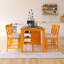 Ensemble de table de salle à manger 60 pièces 5 pièces avec tablettes de rangement à 3 niveaux et 4 chaises rembourrées Farmhouse-793751606