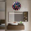 Horloge murale décorative Neon City Skyline - 61 cm (24 po) - Horloge murale moderne en verre