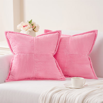 Corduroy Striped Square Throw Pillow Cover