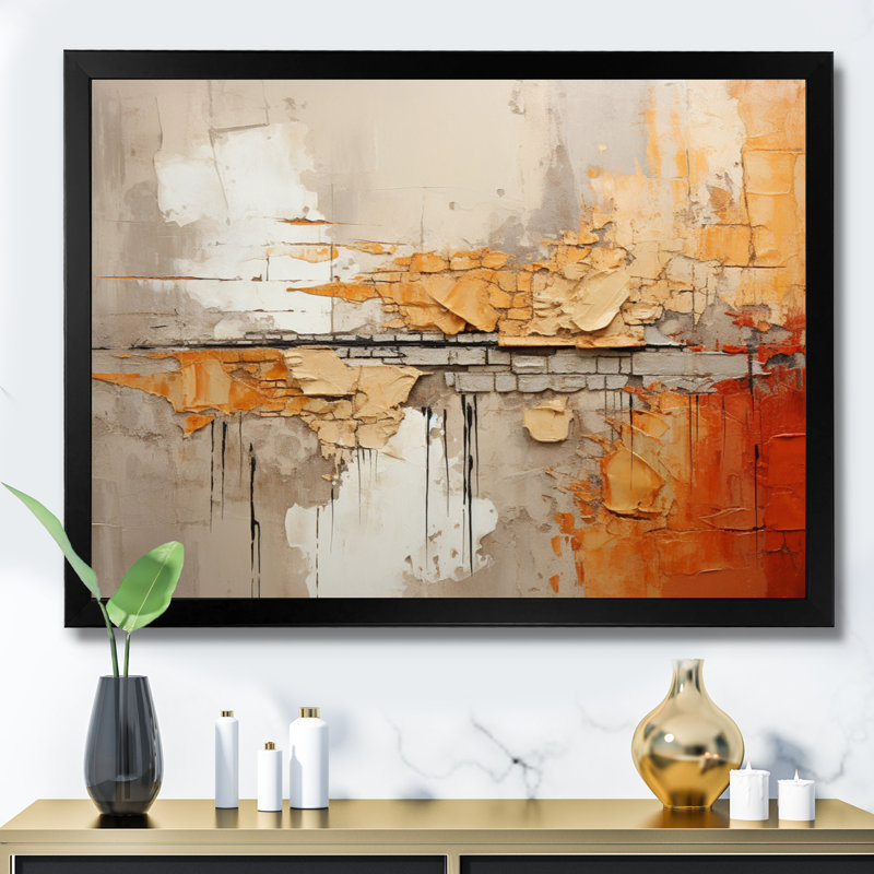 Gauvain Orange Impressions I, Cadre simple noir, H 12 po x l 20 po x P 1 po