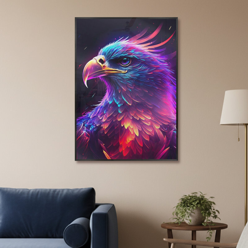 Single Picture Frame LED Illuminated Wall Art Wall Art on Glass / Aluminium, 60cm H x 50cm W