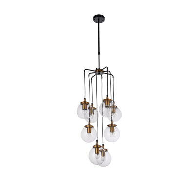 Luminaire suspendu sphérique unique à 8 lumières Kinloch