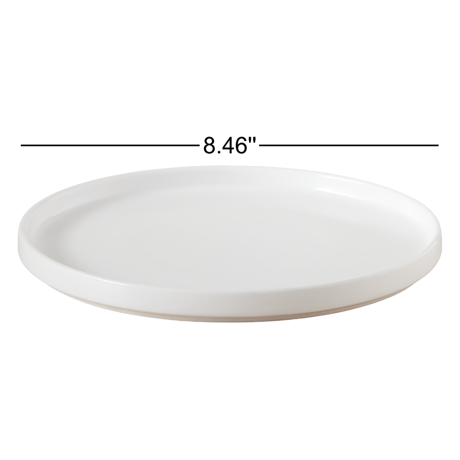Malmesbury Straight Lip Stoneware Salad Plate, White