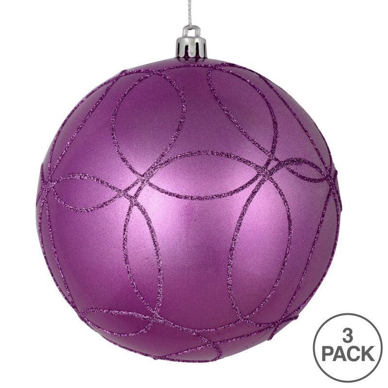 Ornement boule bonbon avec cercle scintillant, Orchidée