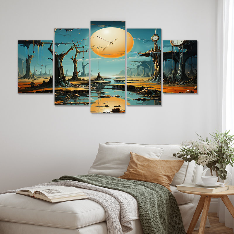La persistance de Dali surréel III - surréalisme paysage art mural ensemble de décor