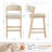 Albia 26.2"H Mid-Century Upholstered Linen Counter Stool With Solid Wood Frame-647992132