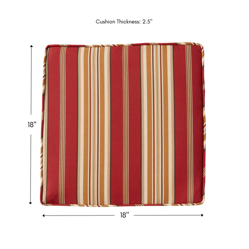 Sunbrella Outdoor Dining Chair Seat Pad, Roma Stripe