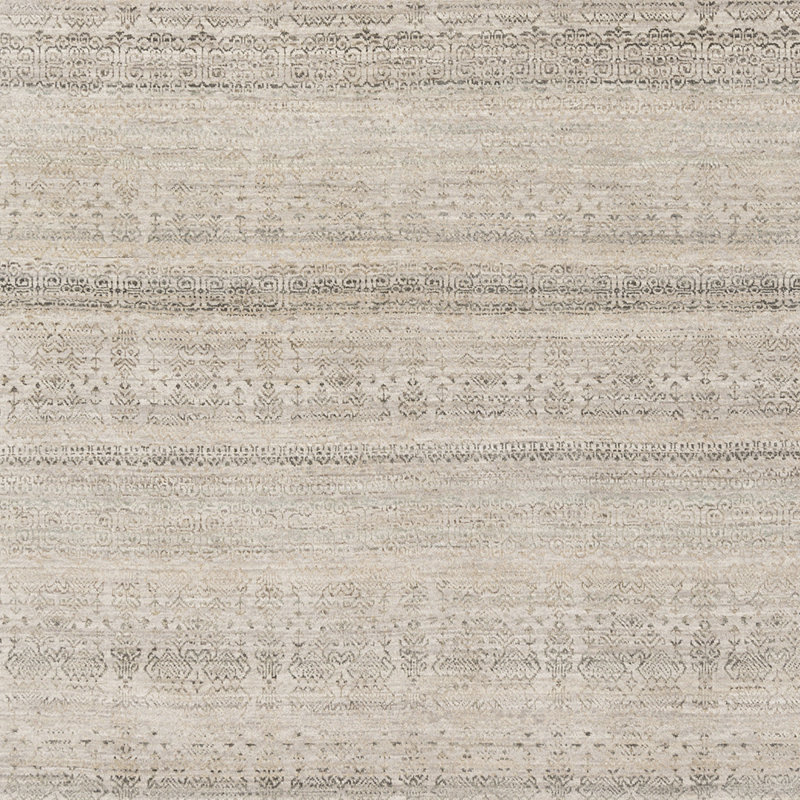 Besnard Hand Knotted Geometric Area Rug, Rectangle 2' x 3'