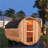Indoor and Outdoor Barrel Sauna Room, Canadian Hemlock Wood Steam Sauna with 6KW Certified TOULE Heater, Sauna Stove, Explosion-Proof Volcanic Stone, 6 Person Sauna Bath
