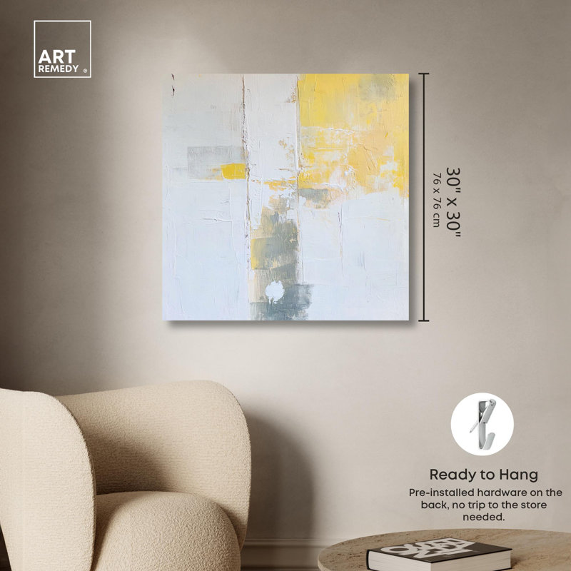 «Sunshine Ruins I Canvas Minimal Abstracts» par Art Remedy, H 30 po x l 30 po x P 1,5 po, Toile tendue