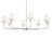  Classic 8 Light Chandelier with White Linen Shades-597268138