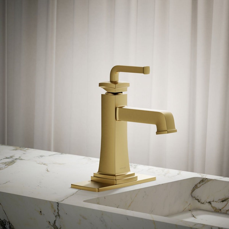 Riff Single-Handle Bathroom Sink Faucet, Vibrant Brushed Moderne Brass, 0.5 GPM