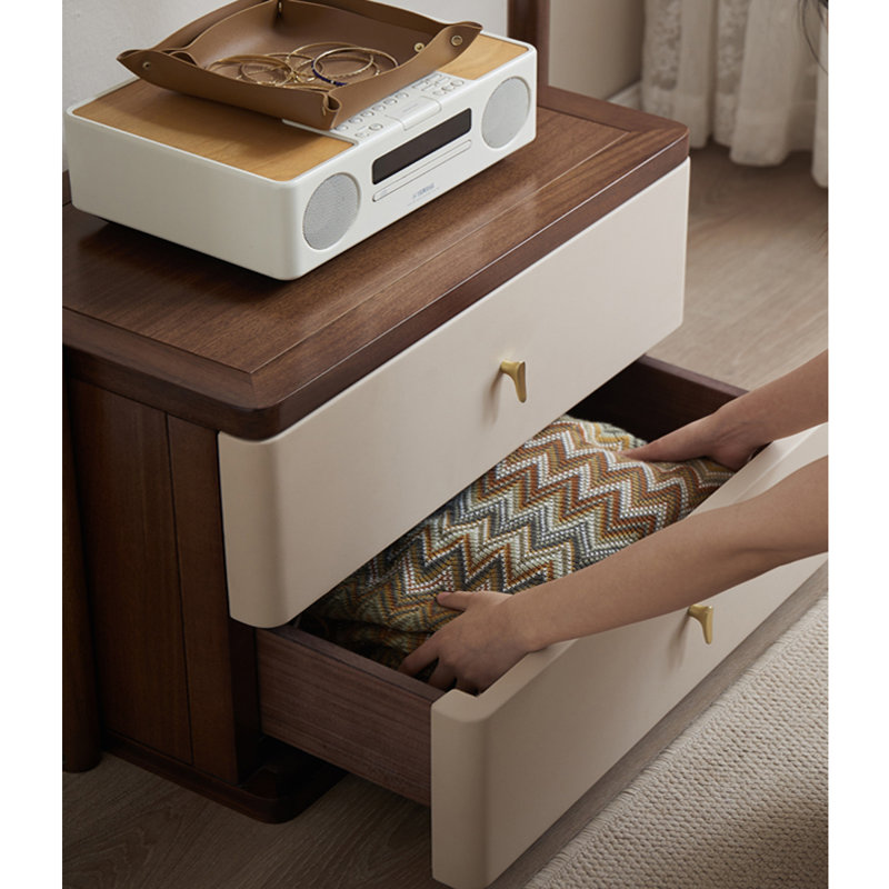Elegant Black Walnut  Storage Hallstand, Walnut/White