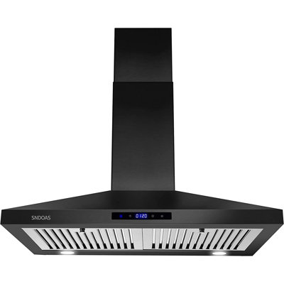 Hotte murale convertible 29,3 po de largeur et 450 pi³ / min en acier inoxydable