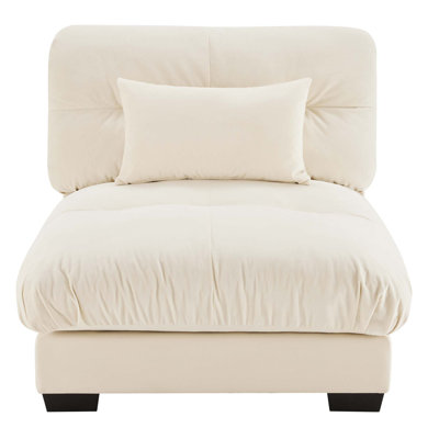 Milano Armless Sofa W/1 pillow - Cream