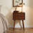 Walnut 2-Drawer Nightstand Small Side End Table with Storage for Bedroom Living Room or Entryway-1646020301