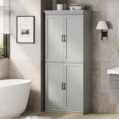 70"H Pantry Cabinet, Freestanding Kitchen Pantry Storage Cabinet With Doors And Adjustable Shelves by Winston Porter