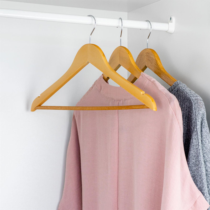 Harbour Housewares - Strong Wooden Clothes Hangers - Set of 10, Brown