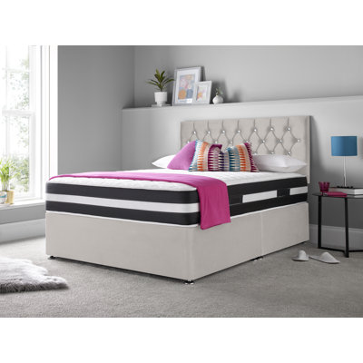 Marlton Upholstered Divan Bed with Mattress