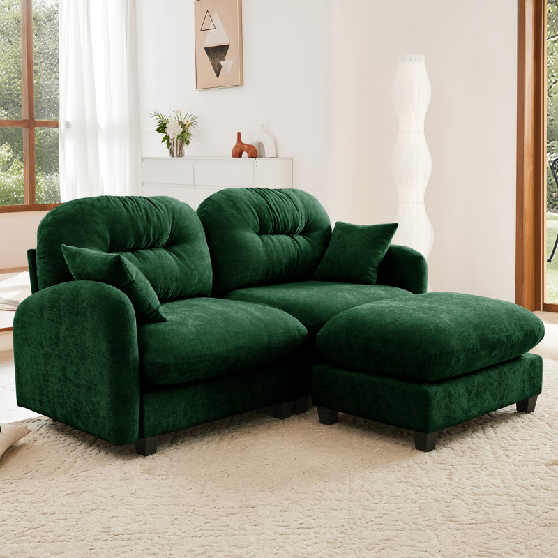 Ergonomique, chenille, coussin, espaces de lecture, chambres à coucher, H 36,6 po x l 74 po x P 59,4 po, 2, Vert