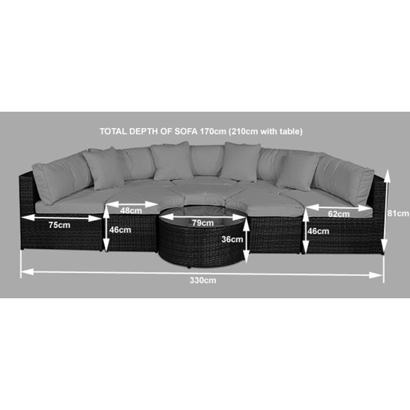 Haringe 8 Seater Rattan Sofa Set