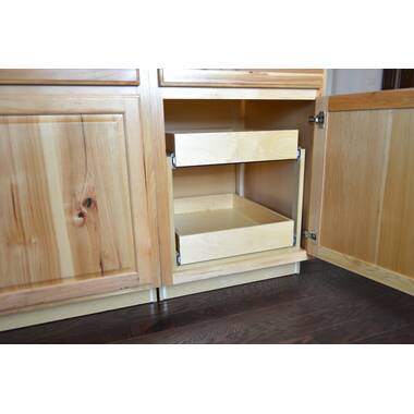 Single Pull Out Cabinet Organizer 29”W x 21”D, Soft Close Slide Out Wood Drawer Storage Shelves HomLux