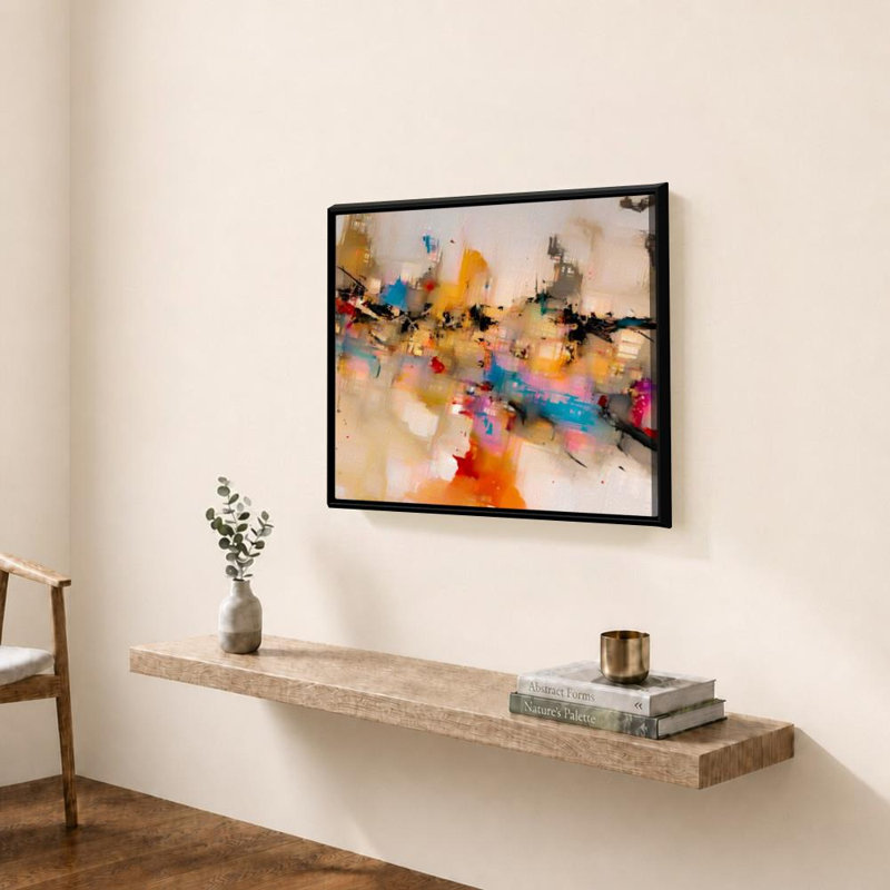 «1 John 5: 14-15 Confident L'assurance» par Mark Lawrence, H 21,5 po x l 27,5 po x P 0,75 po, Acrylique encadré, Noir
