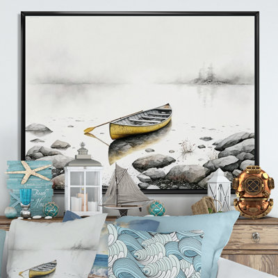" Yellow Canoe On The Lake II "