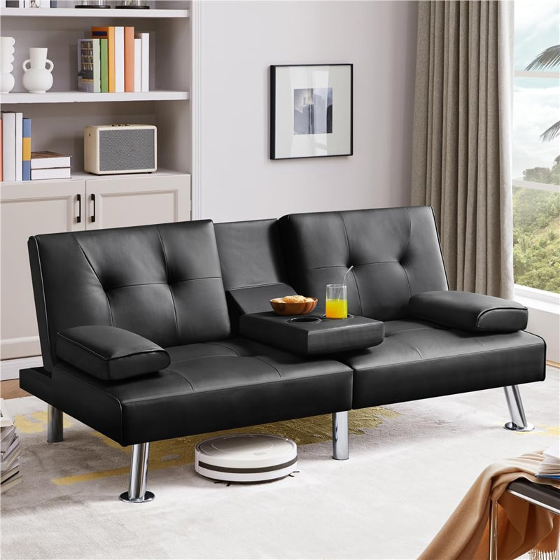 Sharida 3 Seater Sofa Bed, Black