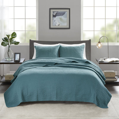 Courtepointe simple / simple TG sarcelle - réversible, microfibre douce, rembourrée de coton, pour une literie hygiénique, rembourrage de 10% d'autres fibres, attrayante
