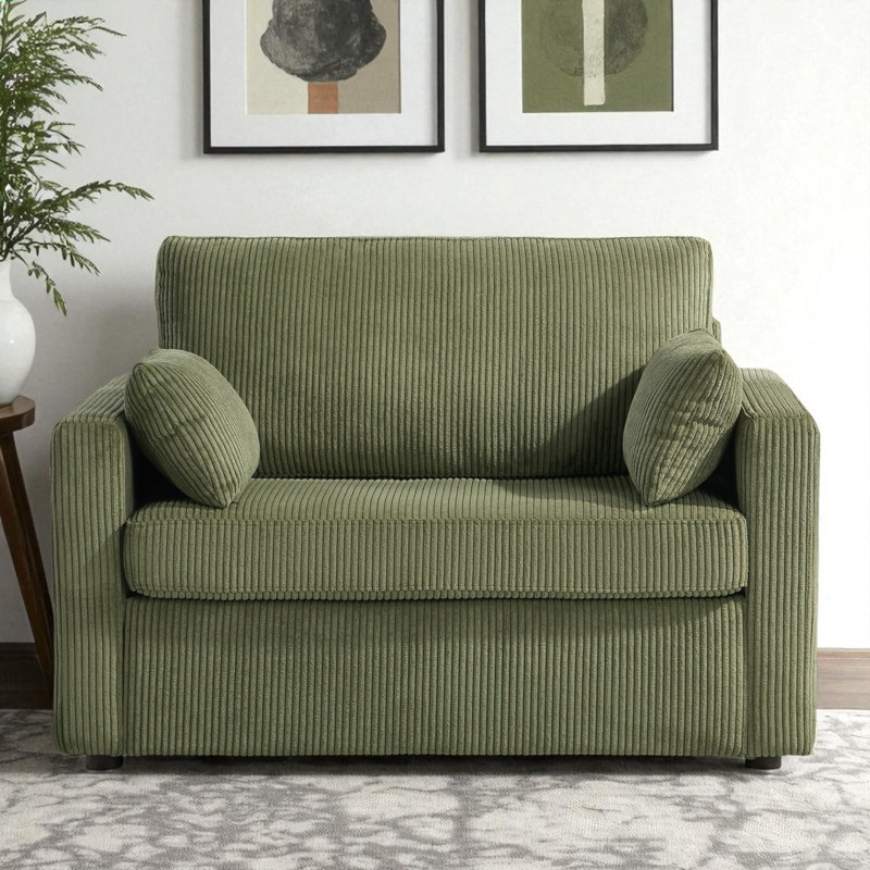 Sleeper Sofa Bed With USB Ports, Green