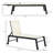 Outdoor Lounge Chair, Patio Lounger with 5-Position Reclining Backrest and 2 Wheels for Poolside, Beach, Lawn, Cream White