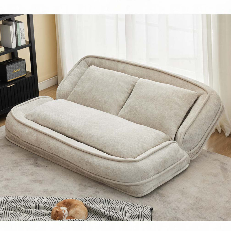 Lit double pour chien avec canapé réglable, Beige