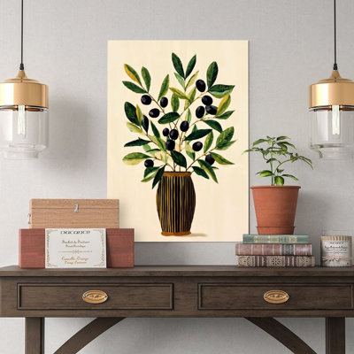 Canvas Wall Art Vertical Striped Vase Design Poster Vintage Poster Print Home Decor